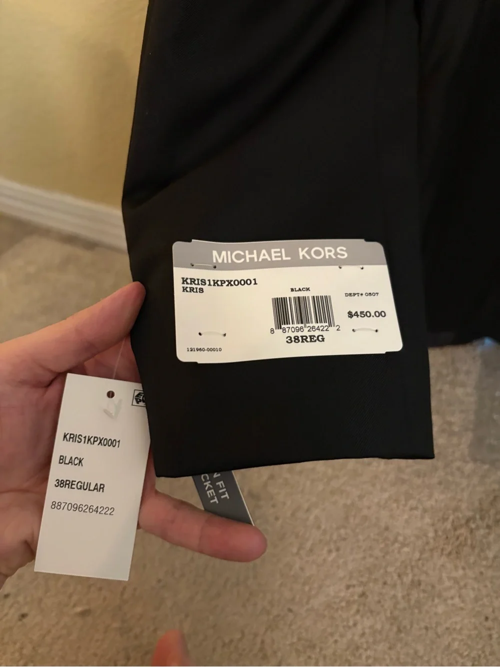 Michael Kors Black Men's Two-Button Suit Blazer